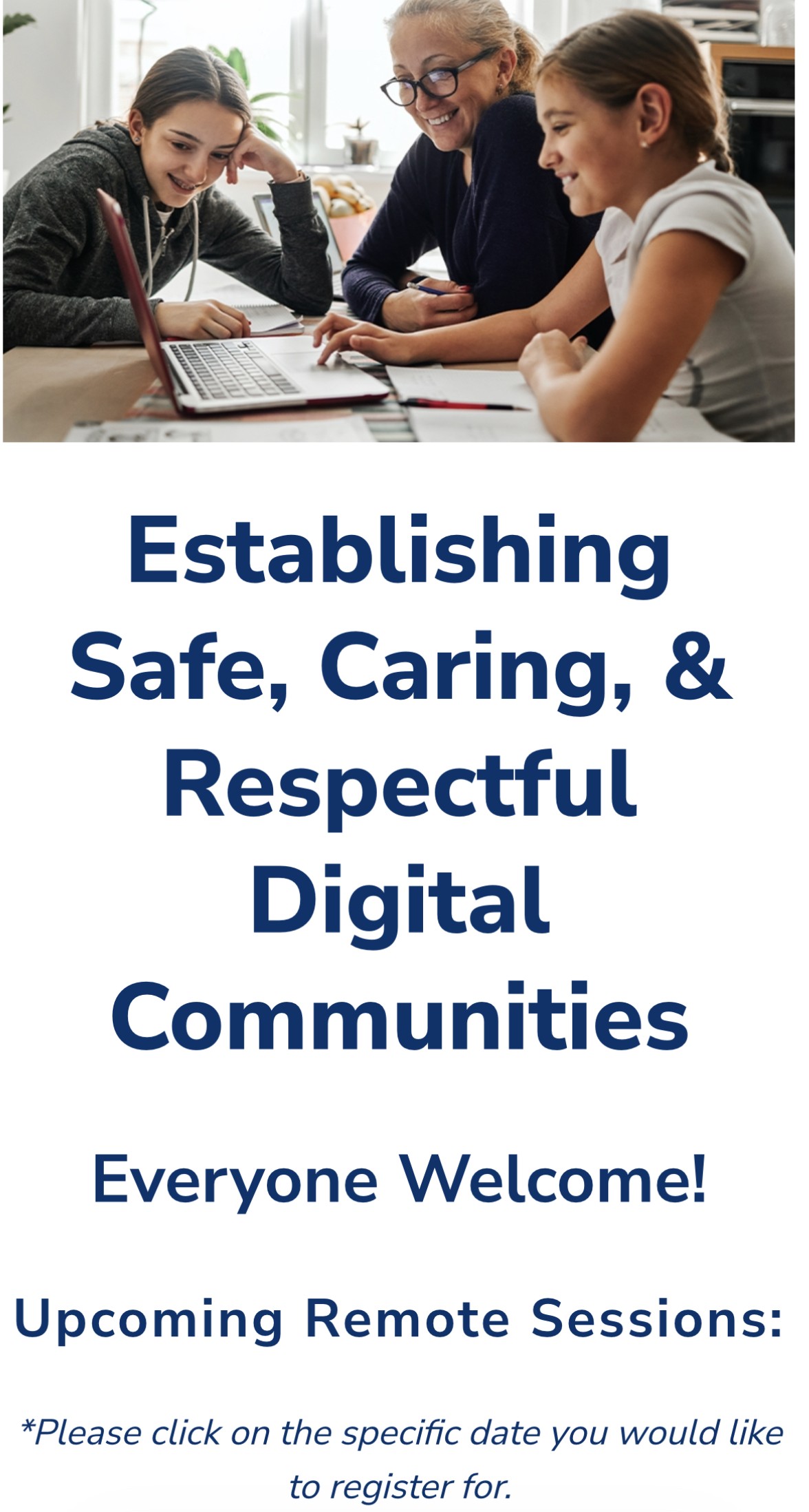 60 Minute Online Workshops for Families from Safer Schools Together & ERASE2 Hattie Darney
